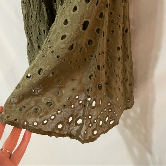 Eva Franco Green Eyelet Peter Pan Collar Dress 6 - Picture 8 of 9